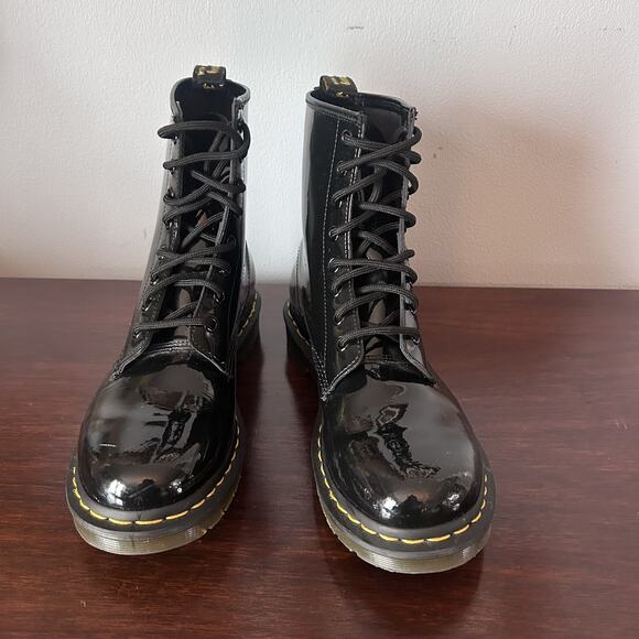 Dr Martens 1460W Patent Leather Lace Up Combat Boots Women's Size 9 US - Picture 4 of 12